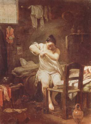 CRESPI, Giuseppe Maria The Flea (mk08) oil painting picture